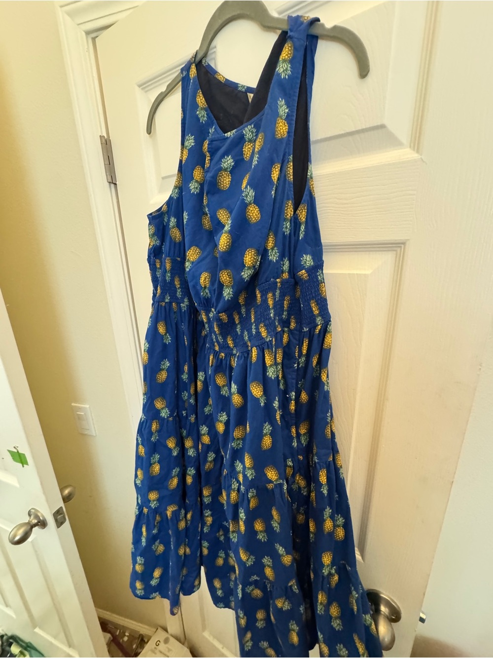 Eshakti Wayward Fancies Blue Pineapple Print dress custom 22